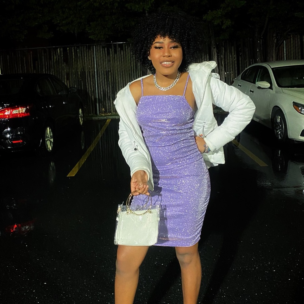 Purple glitter dress